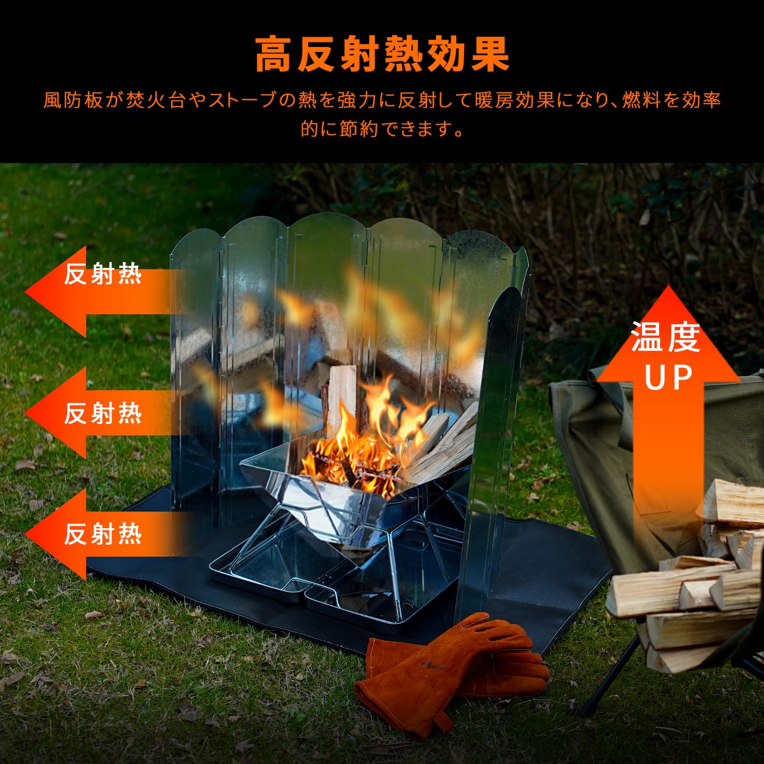 Amazon | MOON LENCE 風防板 ウインドスクリーン 高さ30cm 折り畳み式